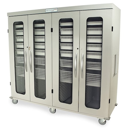 Harloff Quad Column Medical Storage Cabinet, Glass Doors, Key Lock MSPM84-00GK